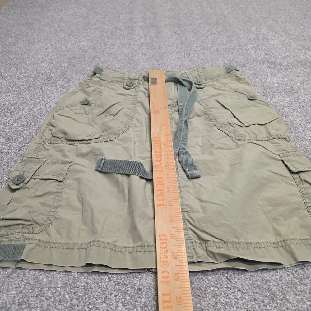 Y2K Gorpcore Indie Gap Surplus Women's Cargo Mini Skirt Sz 1 Olive Green Cotton